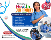 White Professional Health Screening Event Poster/Wallboard Poster/muurbord template