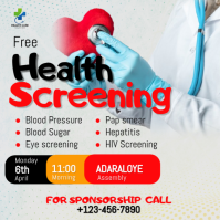 White Professional Health Screening Instagram Post template