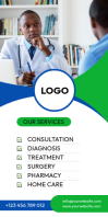White Professional Healthcare Services Roll Up Banner 3' × 6' template