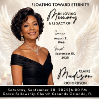 White Professional Heaven Wings Memorial Service Instagram Post template