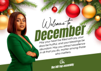 White Professional Hello December  A5 template