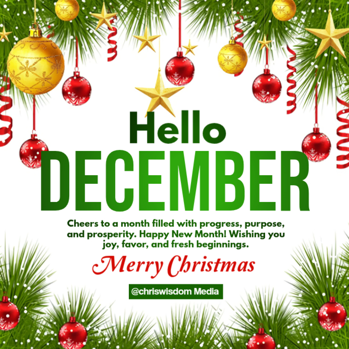 Copy of White Professional Hello December Instagram Post | PosterMyWall
