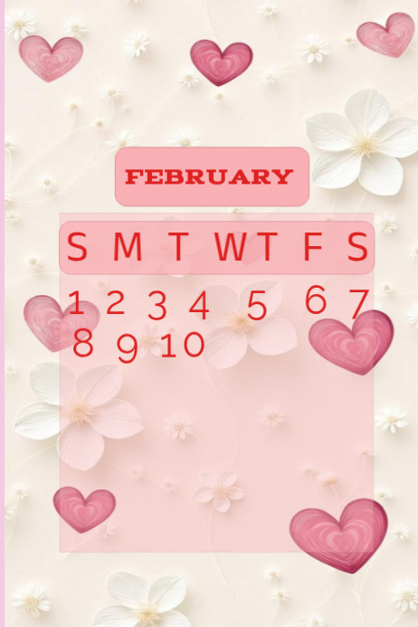 Plantilla de White Professional Hello February Calenders Poster Poster ...