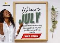 White Professional Hello July  A6 template