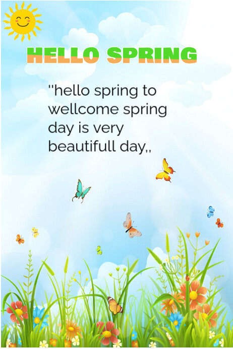 Spring Poster Hello Spring F Copy of White Professional Hello Spring Poster | PosterMyWall