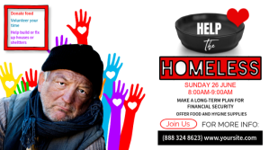 White Professional Help The Homeless Digital งานแสดงผลงานแบบดิจิทัล (16:9) template