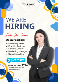 White Professional Hiring A4 template