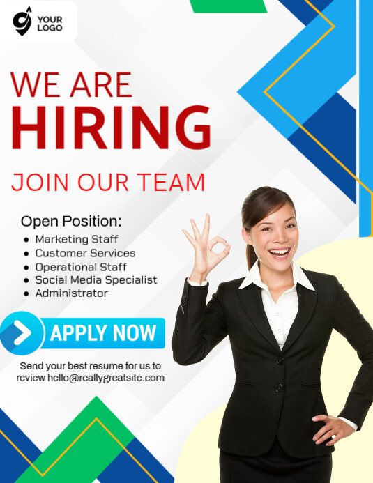 White Professional Hiring Flyer (us Letter) Pamflet (VSA Brief) template