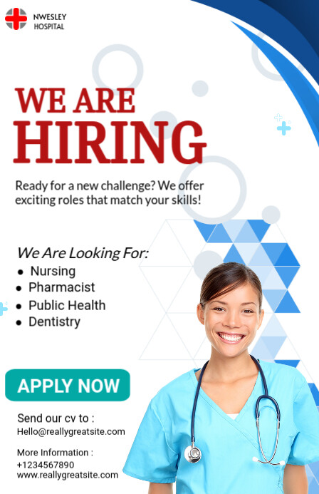 White Professional Hiring Half Page Wide Halfbladsy Breed template