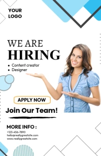 White Professional Hiring Half Page Wide ความกว้างแบบครึ่งหน้า template