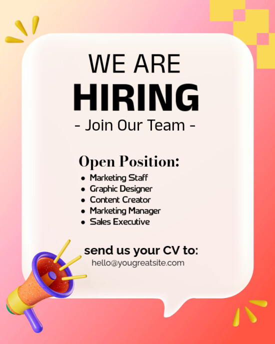 White Professional Hiring Instagram Portrait template