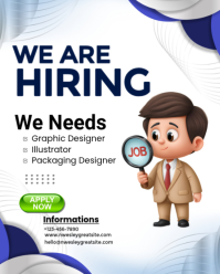 White Professional Hiring Instagram Portrait template