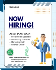 White Professional Hiring Instagram Portrait template