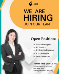 White Professional Hiring Instagram Portrait template