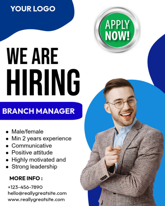 White Professional Hiring Instagram Portrait template