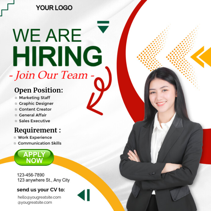 White Professional Hiring Instagram Post template