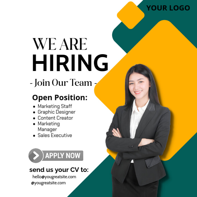 White Professional Hiring Instagram Post template