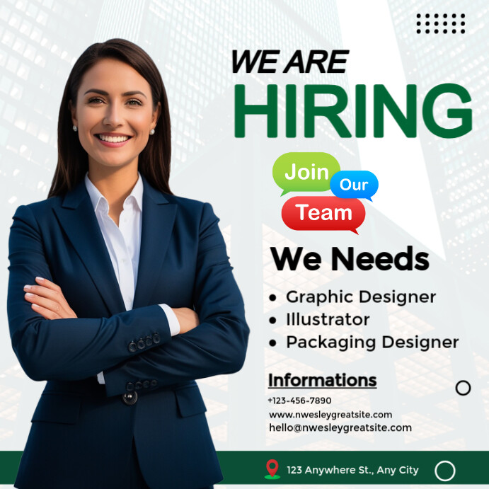 Copy of White Professional Hiring Instagram Post | PosterMyWall