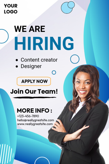 White Professional Hiring Poster Plakat template
