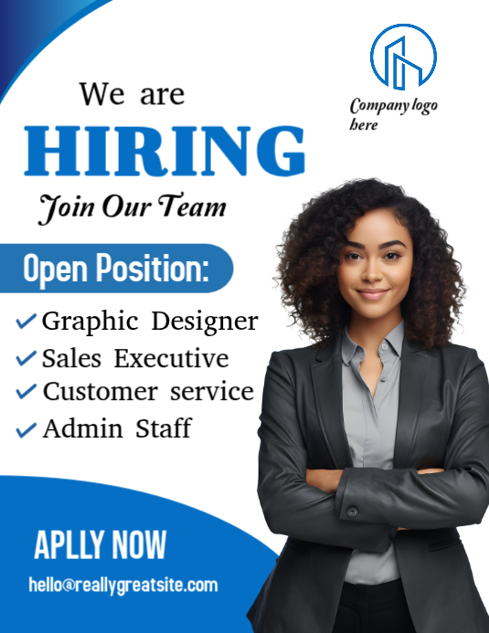 White Professional Hiring Recruitment Flyer Template | PosterMyWall