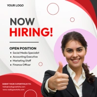 White Professional Hiring Square (1:1) template