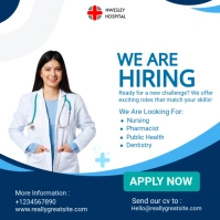 White Professional Hiring Square (1:1) template