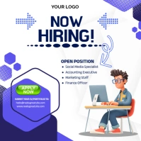 White Professional Hiring Square (1:1) template