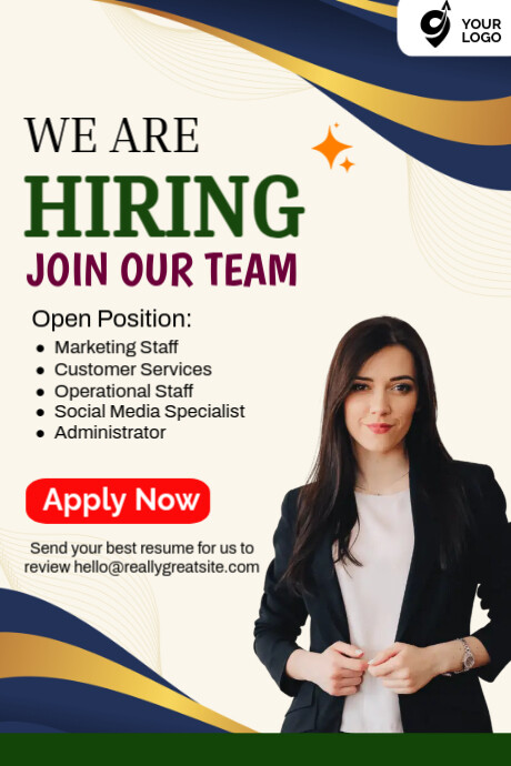 White Professional Hiring Tumblr Graphic template