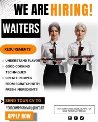 White Professional Hiring Waitresses Instagram Portrait template