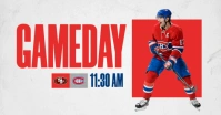 White Professional Hockey Gameday Facebook Shared Image template