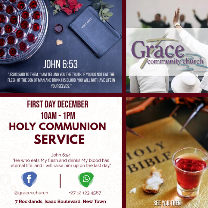 White Professional Holy Communion Instagram Post Template | PosterMyWall