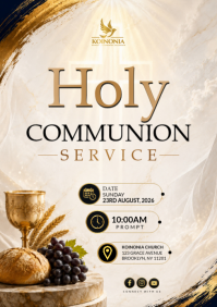 White Holy Communion Service A5 Template