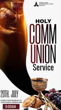 Hvid Holy Communion Service História do Instagram Template