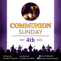 Holy communion Sunday service template | PosterMyWall