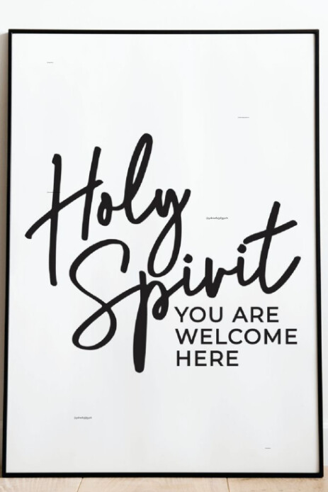 White Professional Holy Spirit You Are Welcome Art Frame Pinterest Graphic Pinterest-grafik template