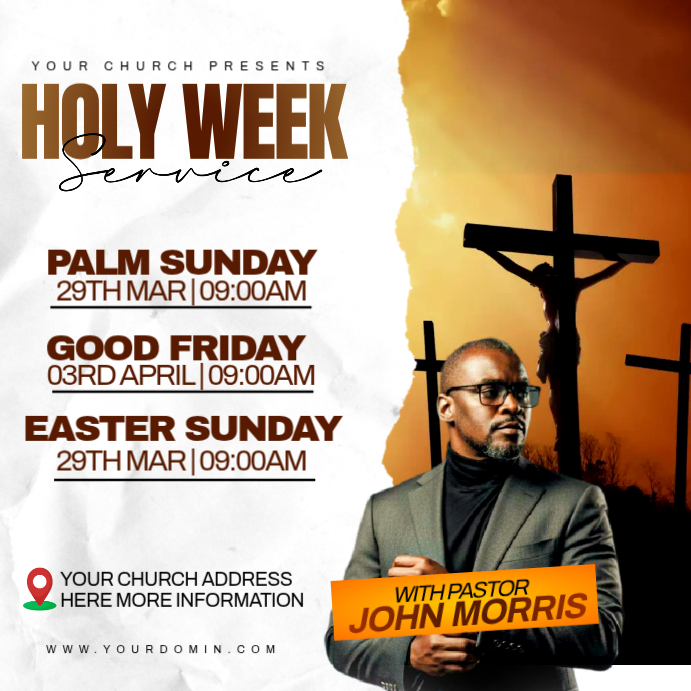 Holy Week Church Event Template | PosterMyWall
