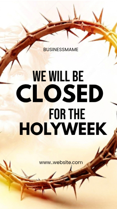 White Professional Holy Week Closure Announcement Instagram Story ...