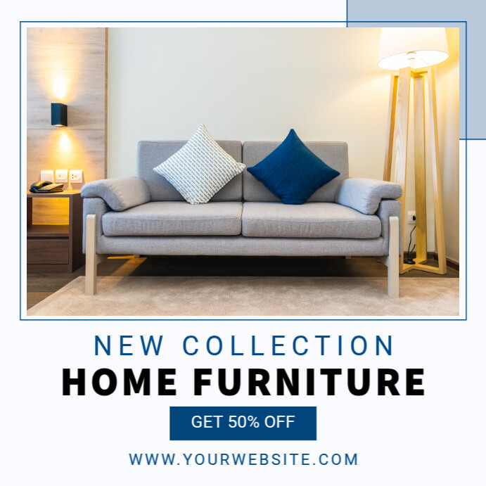 White Professional Home Furniture Instagram Post Template | PosterMyWall