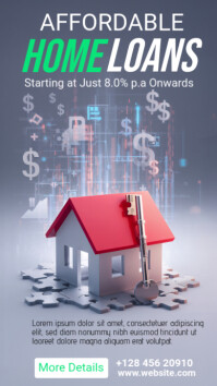 Grå Affordable Home Loans Digitalt display Template