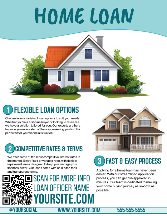 White Professional Home Loan  Flyer (us Lette template