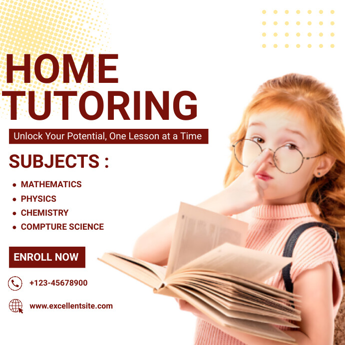 Copy of White Professional Home Tutoring Instagram P | PosterMyWall