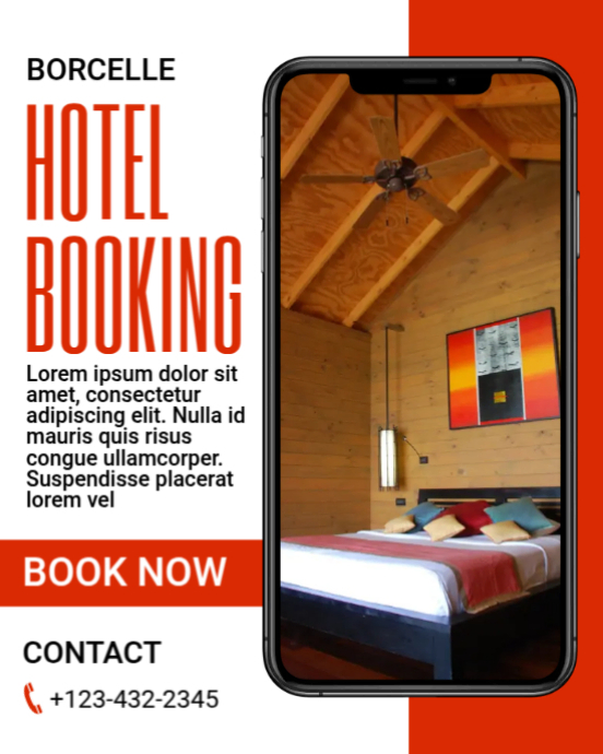 Insta Post Booking Example White Professional Hotel Booking Instagram Portrait Template | PosterMyWall
