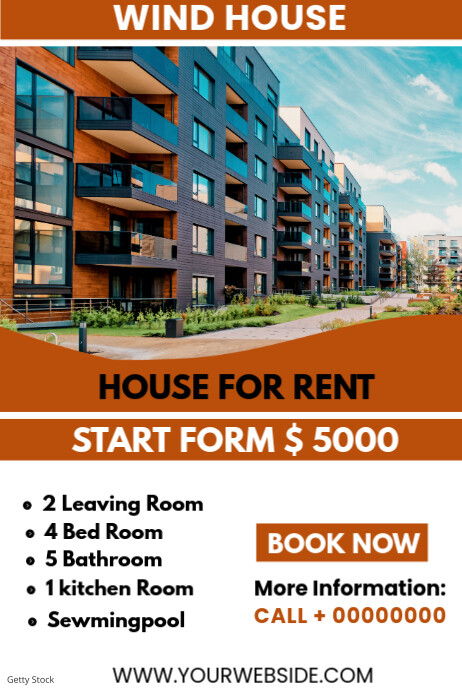 Home Renting Poster Copy of White Professional House For Rent Poster | PosterMyWall