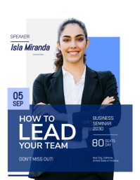 White Professional How To Lead Your Team Flyer Template Leadership Training Design Flyer (us Letter)