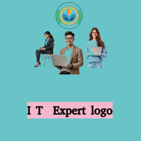 White Professional I T Expert Services Logo template