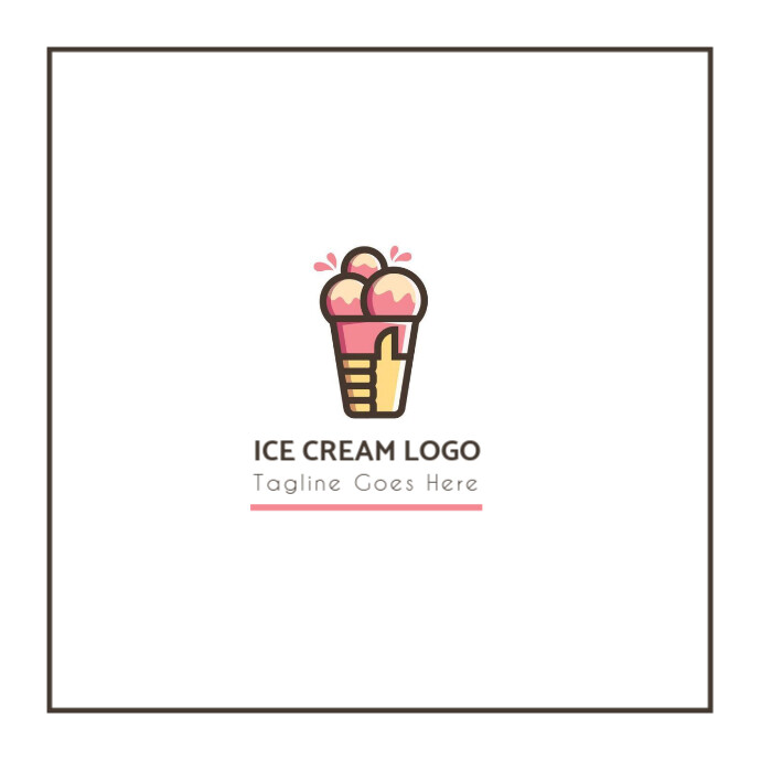 White Professional Ice Cream Logo, Frozen Dessert Logo, Ice Cream Logo Design, Sweet Treat Logo, Swe Logotyp template