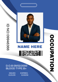 White Professional Id Card  A5 template