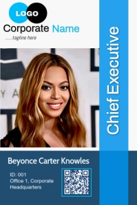 White Professional Id Card  Poster template