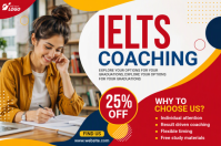 White IELTS Coaching Plakat Template