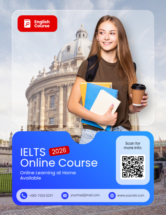Plantilla de Ielts Online Course Folletos | PosterMyWall